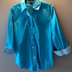 Ralph Lauren 3/4 Length Button Down Dress Shirt
